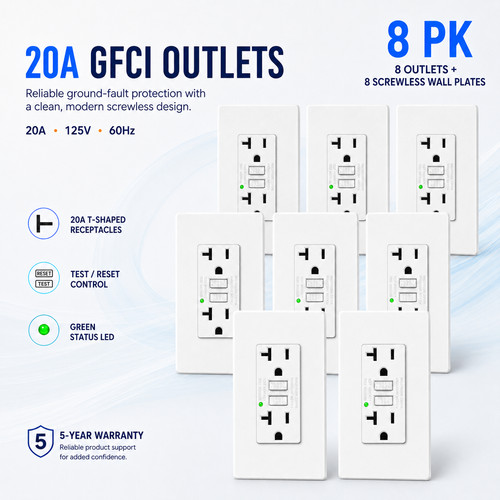 8pk ampere presa gfci - ampere,